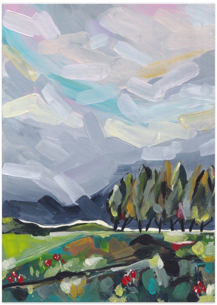 Colorful Abstract Landscape - Art Print by Dirkie Nell