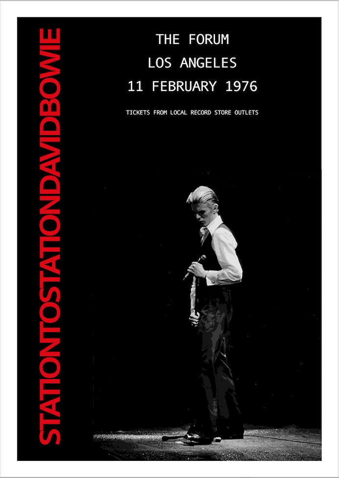 BOWIE TOUR POSTER: Station to Station Concert Artwork Print