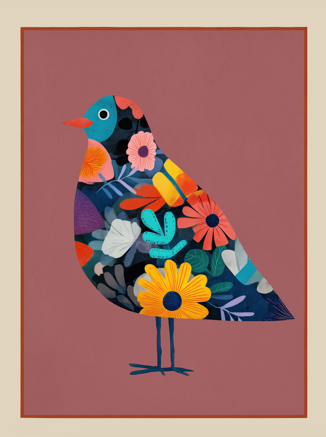 FLORAL BIRD 2 - Art Print by Branka Kodžoman