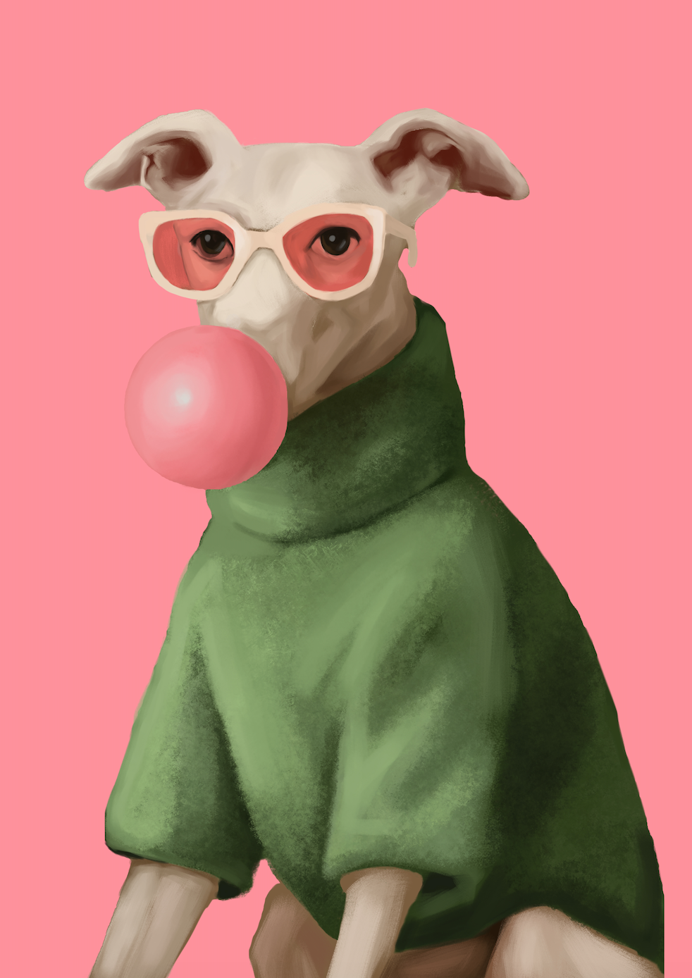 BUBBLEGUM PUP - Art Print by Branka Kodžoman