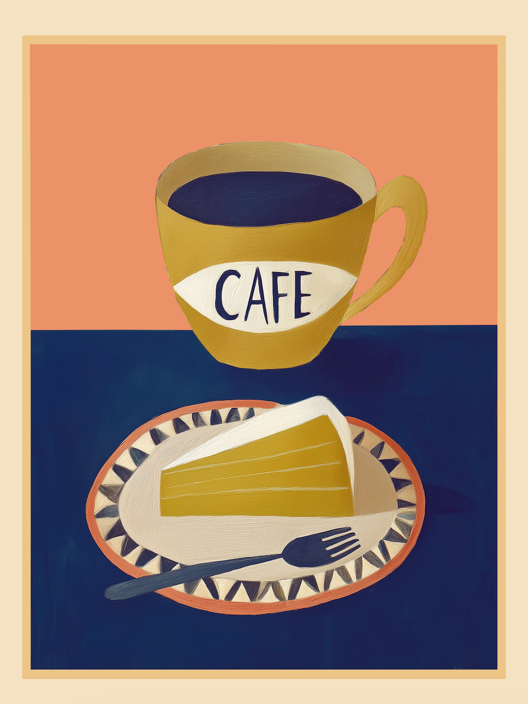 COFFEE WITH CAKE - Art Print by Branka Kodžoman