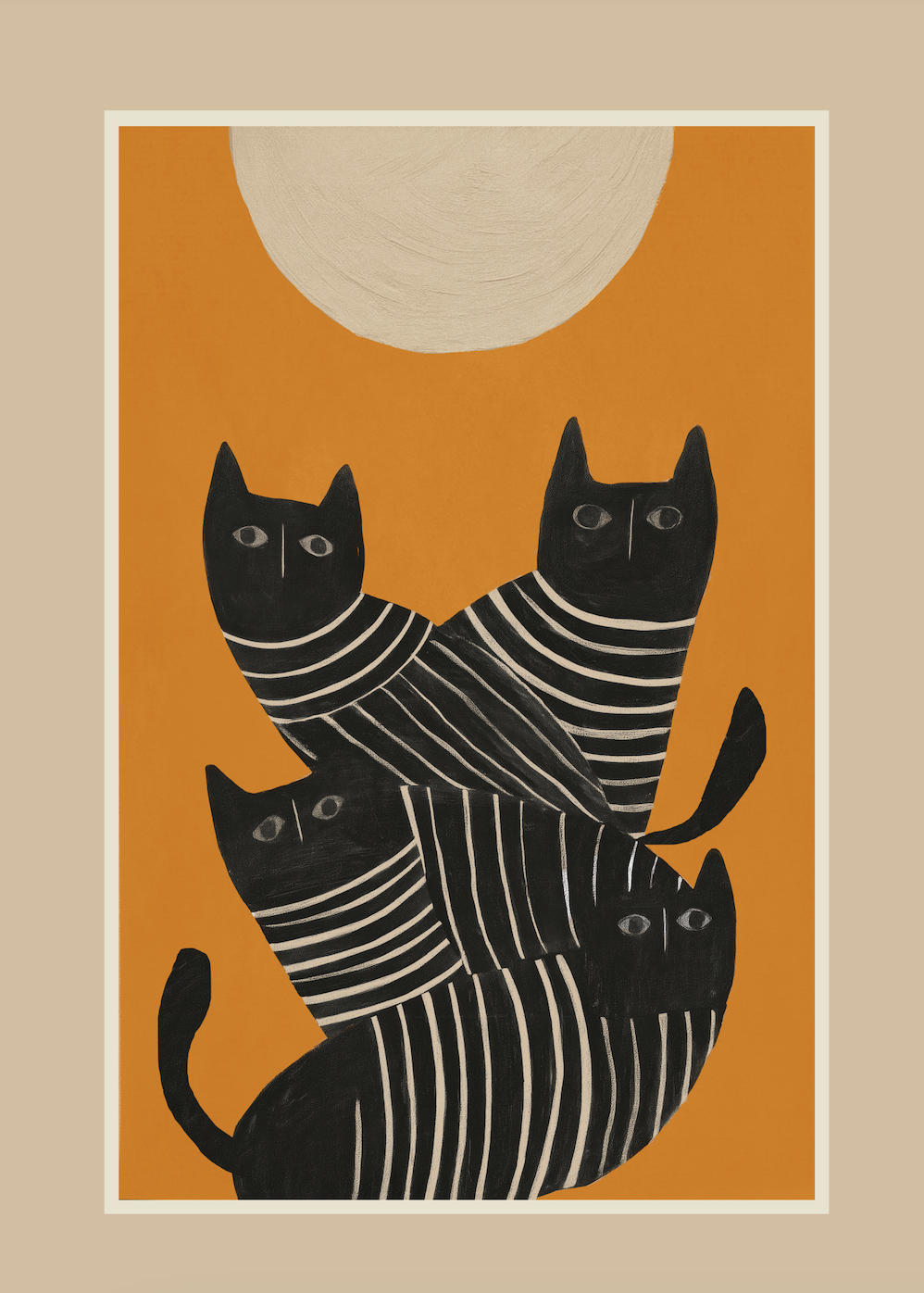 ABSTRACT BLACK CATS - Art Print by Branka Kodžoman
