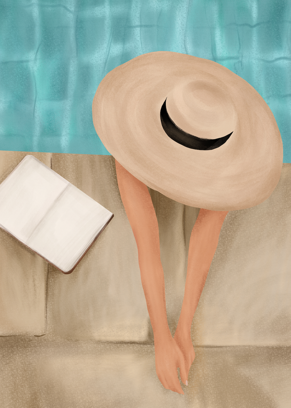 ON THE EDGE OF THE POOL - Art Print by Branka Kodžoman