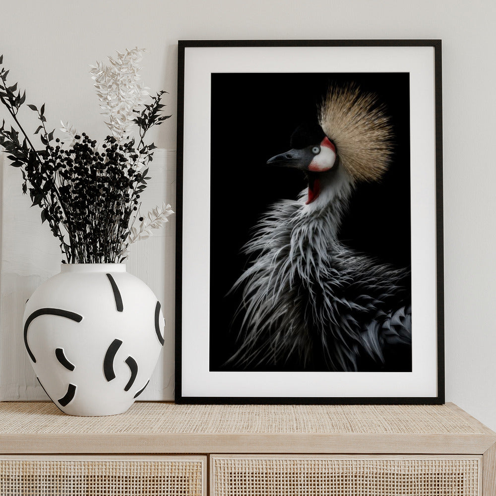 Crowned crane's portrait - Art Print by Eiji Itoyama
