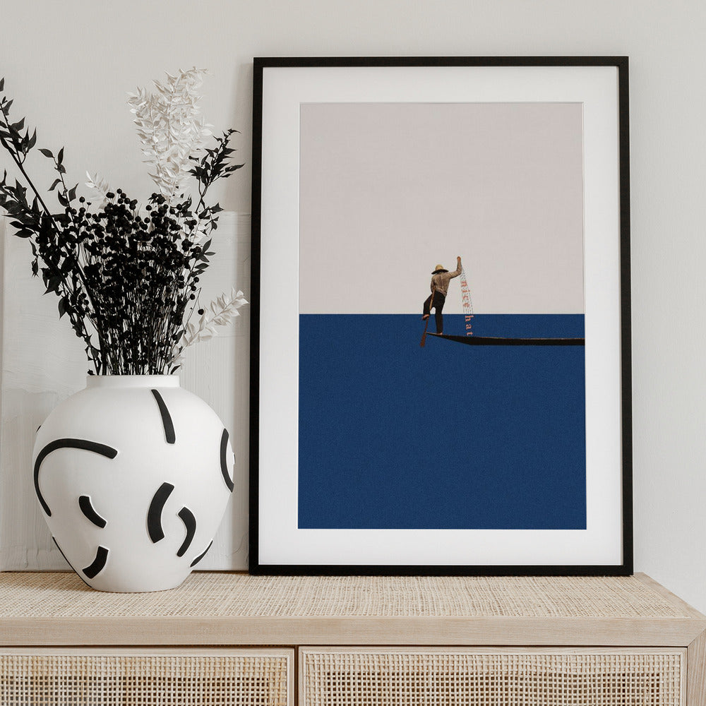 Fishing for compliments - Art Print by Maarten Léon