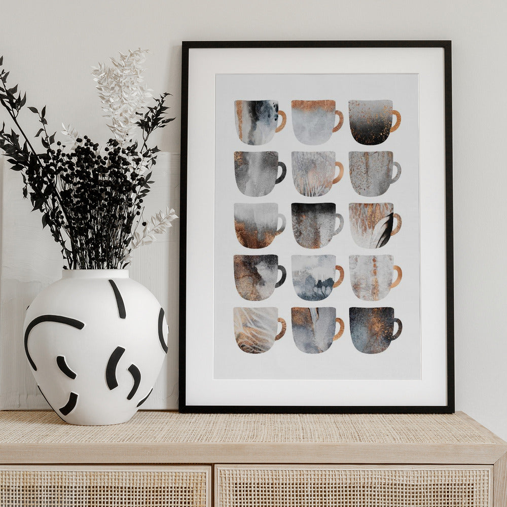 Dreamy Coffee Cups - Art Print by Elisabeth Fredriksson