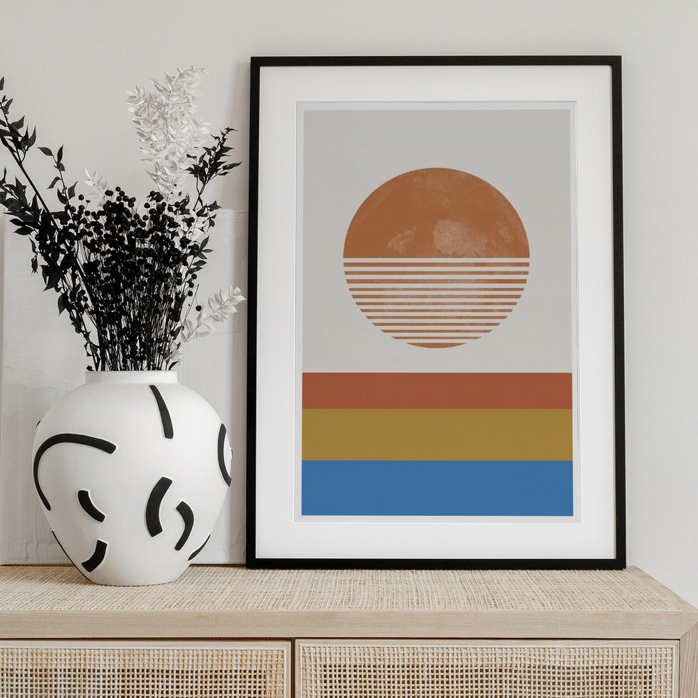 Striped Horizon Sun - Art Print by THE MIUUS STUDIO