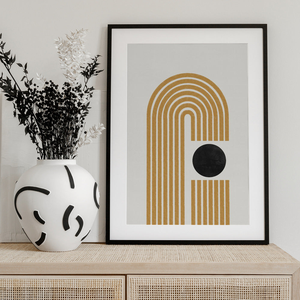 Golden Echo Paths - Art Print by THE MIUUS STUDIO