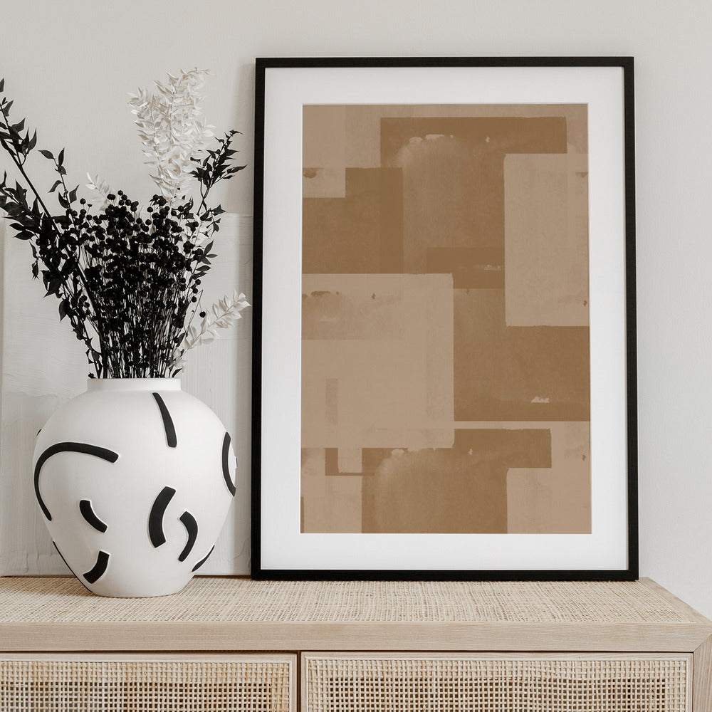 Sepia Geometrics - Art Print by THE MIUUS STUDIO