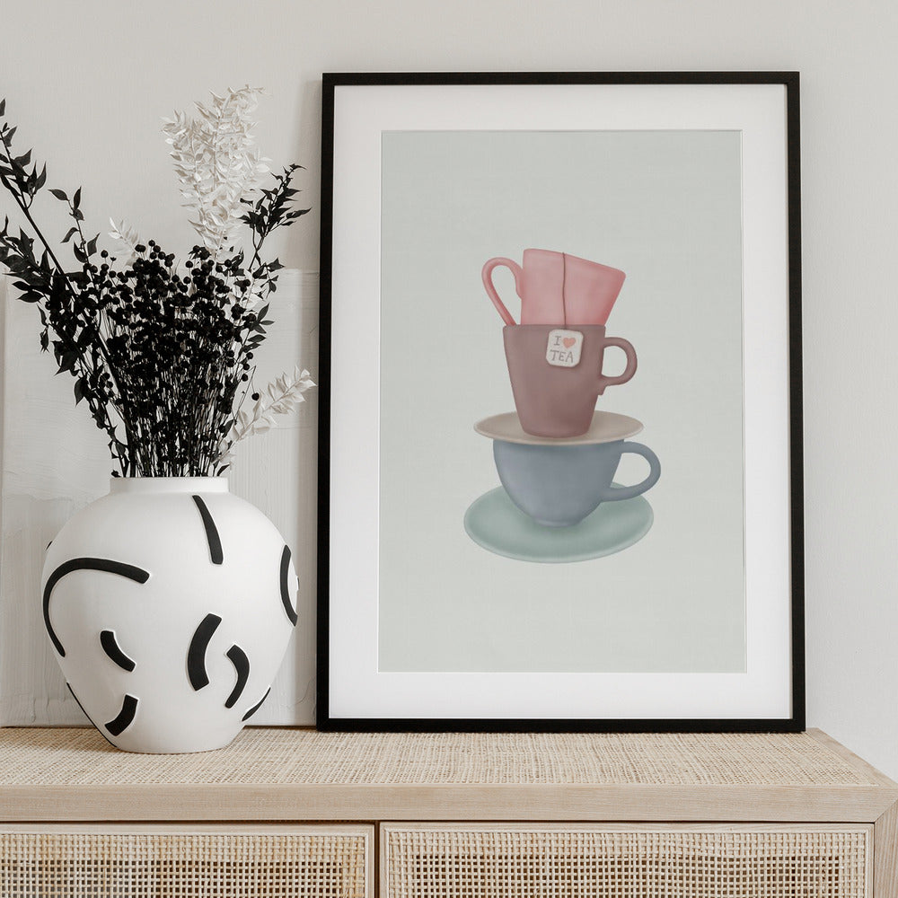I Love TEA - Art Print by Aminah Eleonora