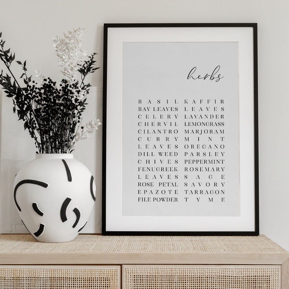 List of herbs - Art Print by Rosana Laiz Blursbyai