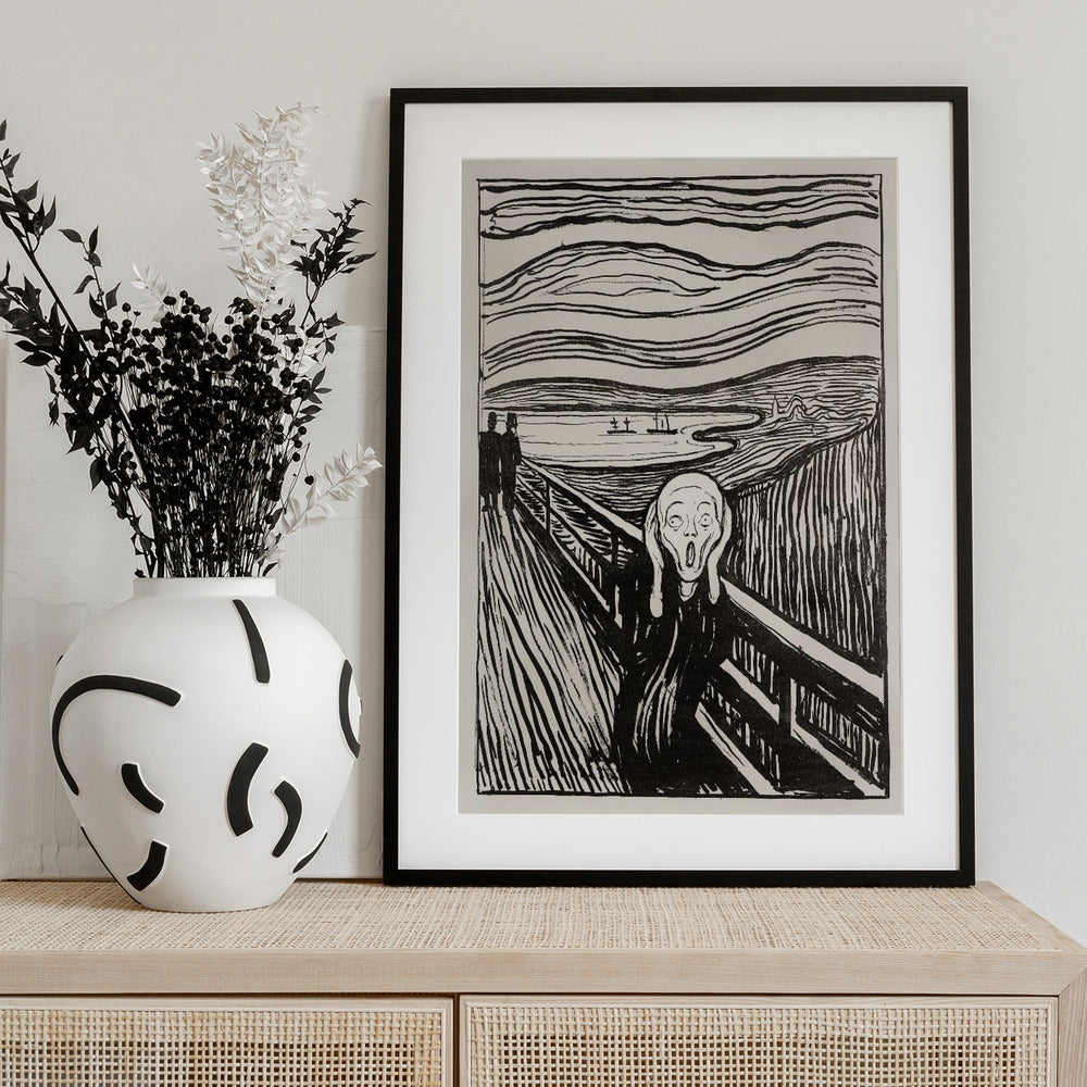 Skriet - The Scream - Mono - Art Print by Edvard Munch