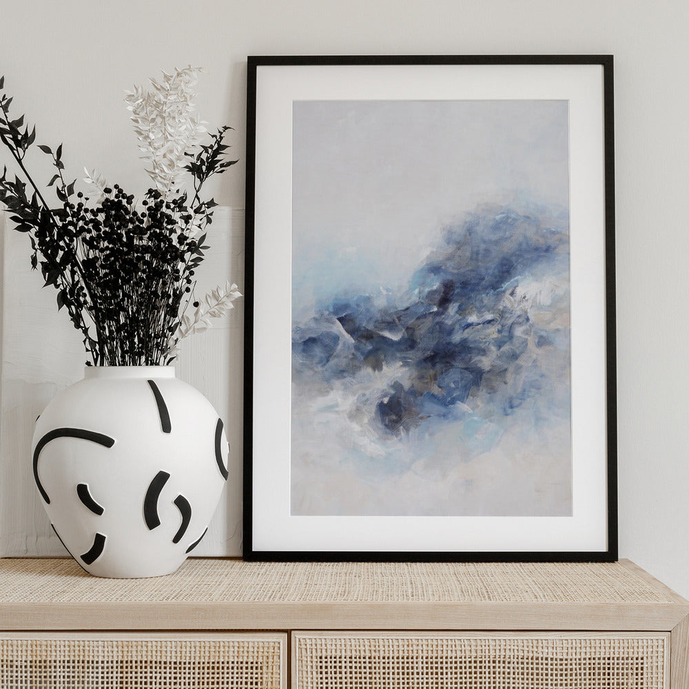Expressionist Blue Abstract - Art Print by Françoise Wattré