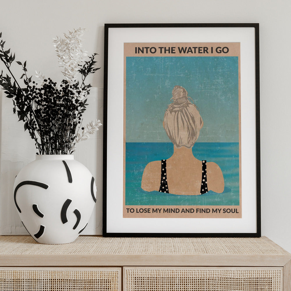 Into the Water (silver) - Art Print by WallChart Art Studio