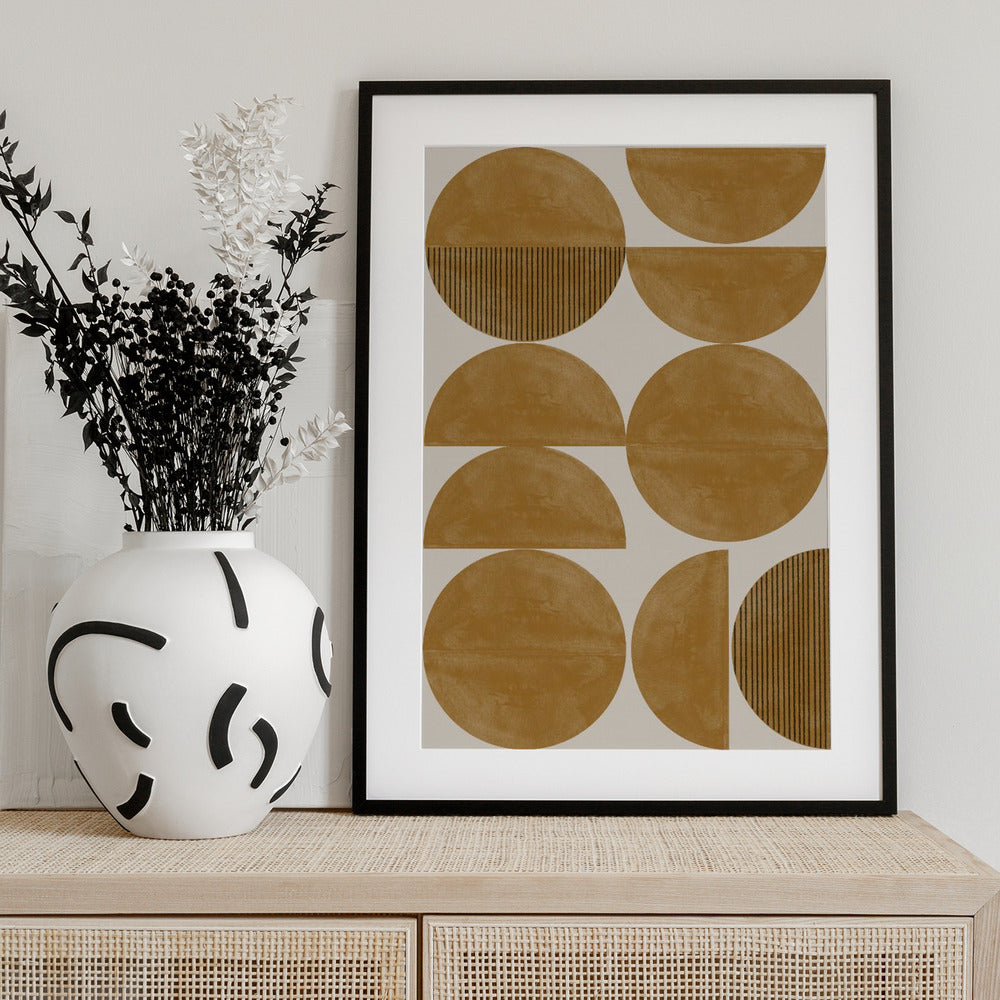 Golden Geometric Rhythm - Art Print by THE MIUUS STUDIO