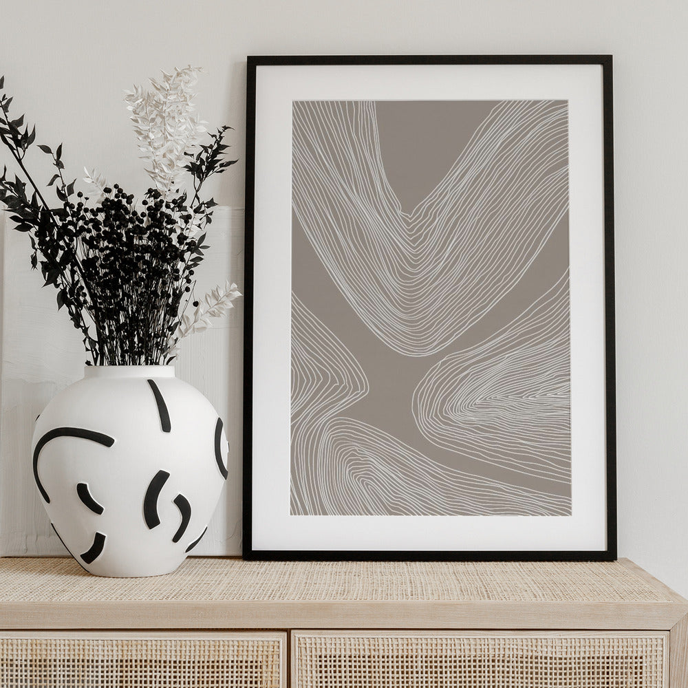 Flowing Contours Line Art - Art Print by Melloi Art Prints