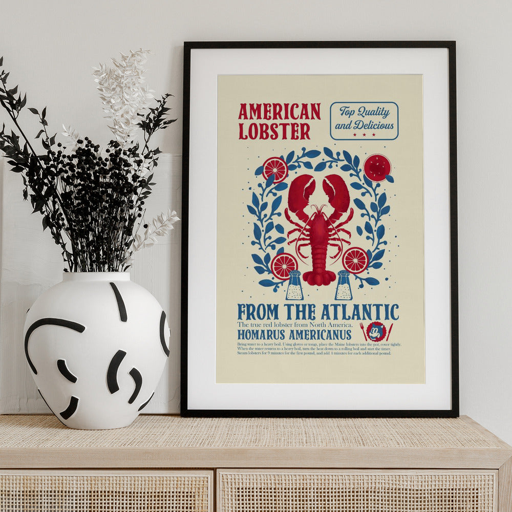 Lobster kitchen print - Art Print by Dion Gem
