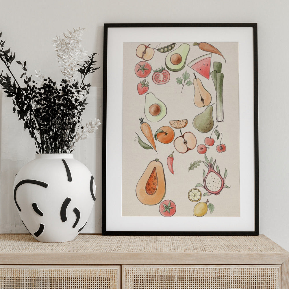 Tropical Vegetable illustration - Art Print by Xuan Thai