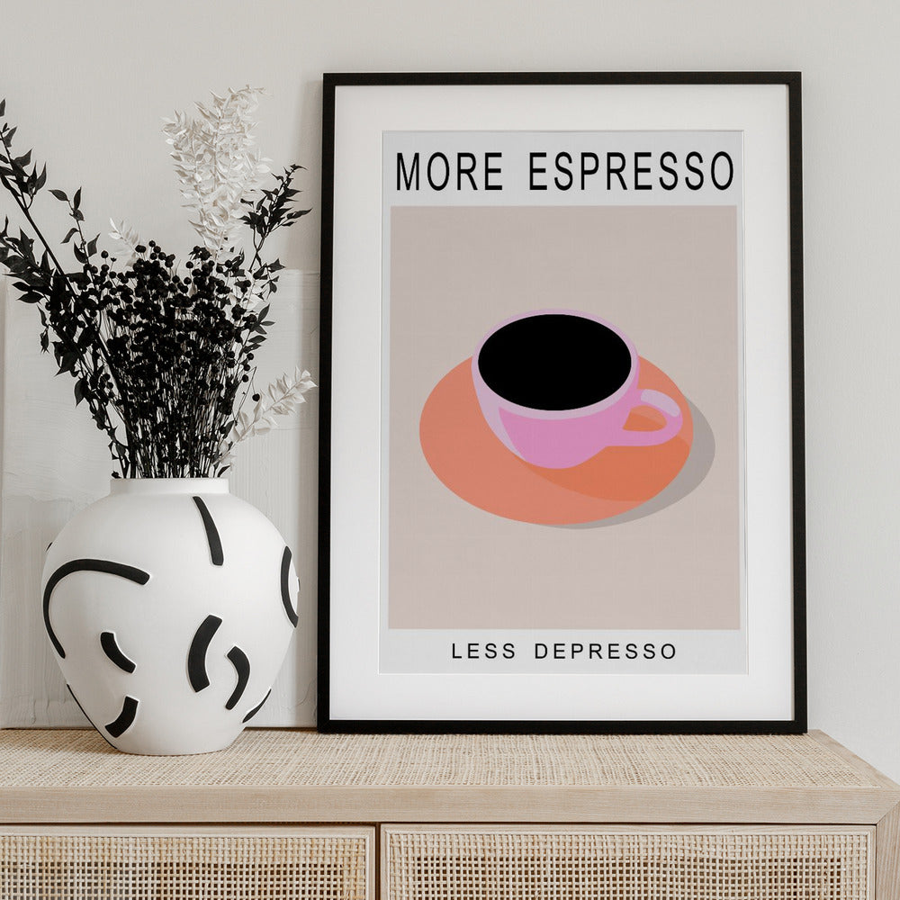 More Espresso Less Depresso - Art Print by ByKammille