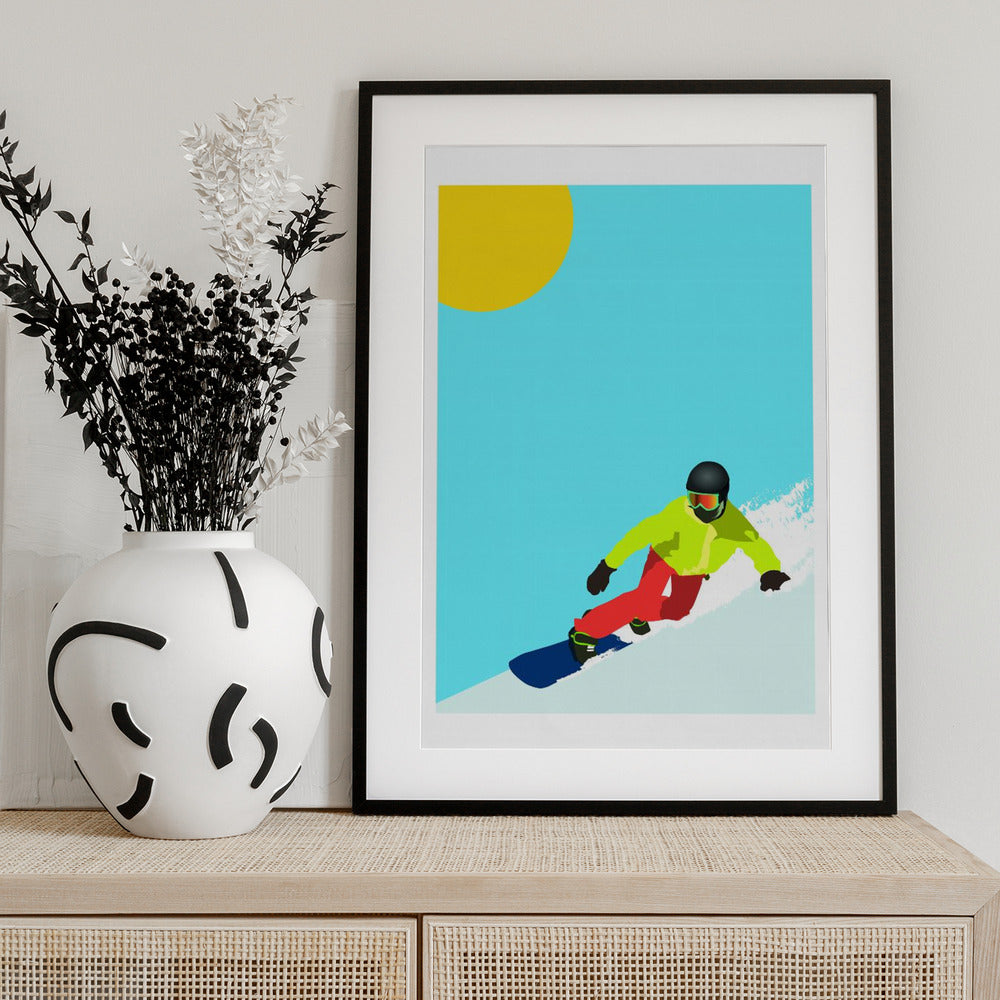 Snowboard Sun - Art Print by WallChart Art Studio
