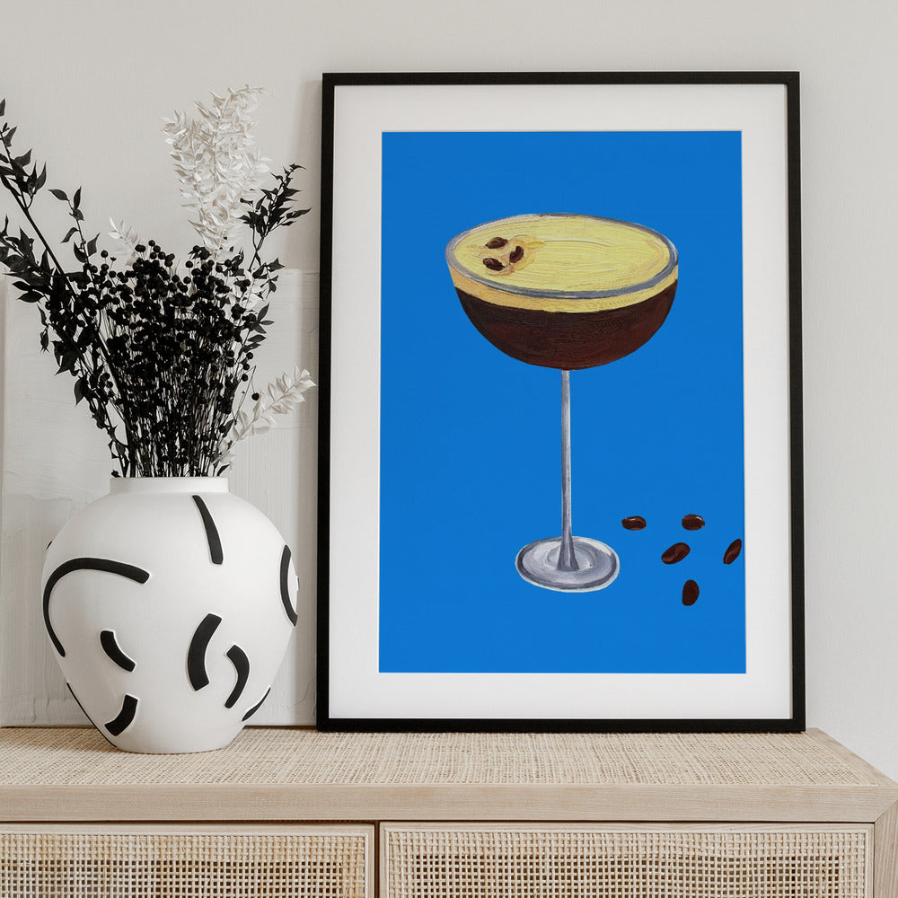 Espresso Martini Blue - Art Print by Alice Straker
