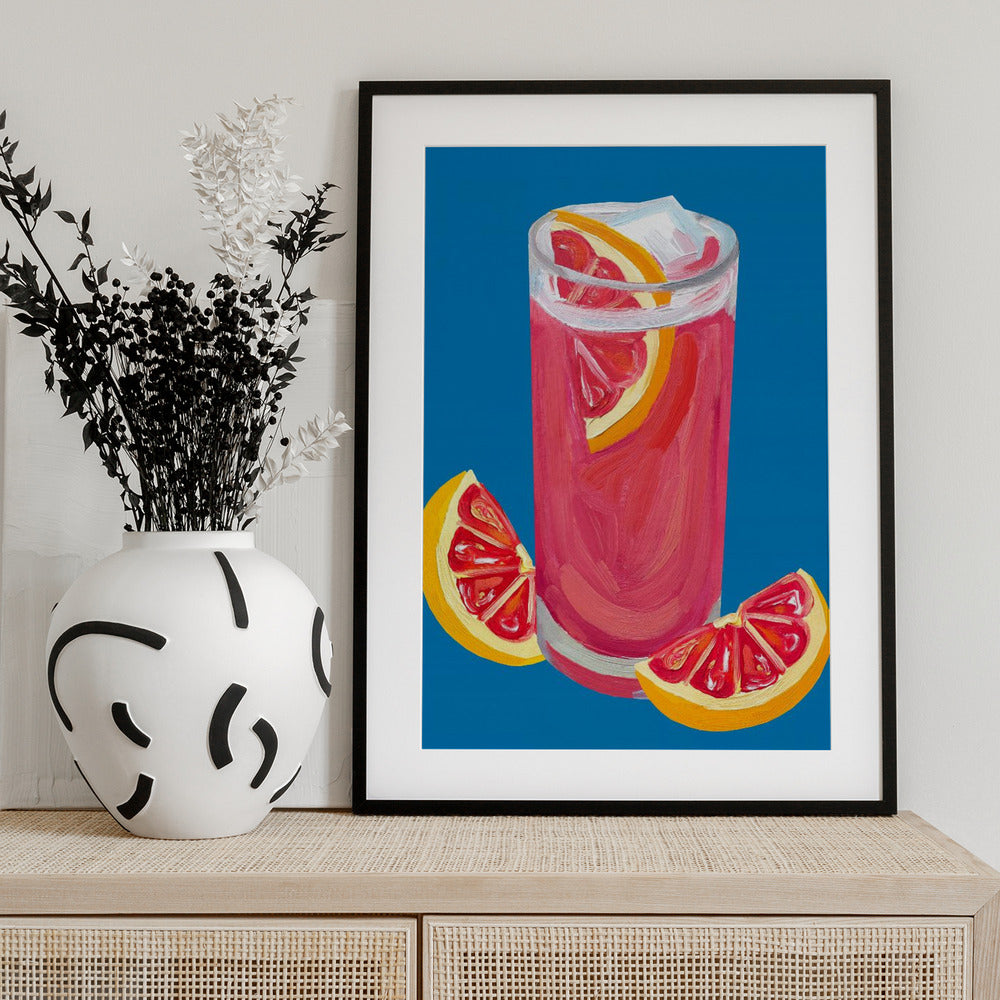 Grapefruit Paloma Blue - Art Print by Alice Straker