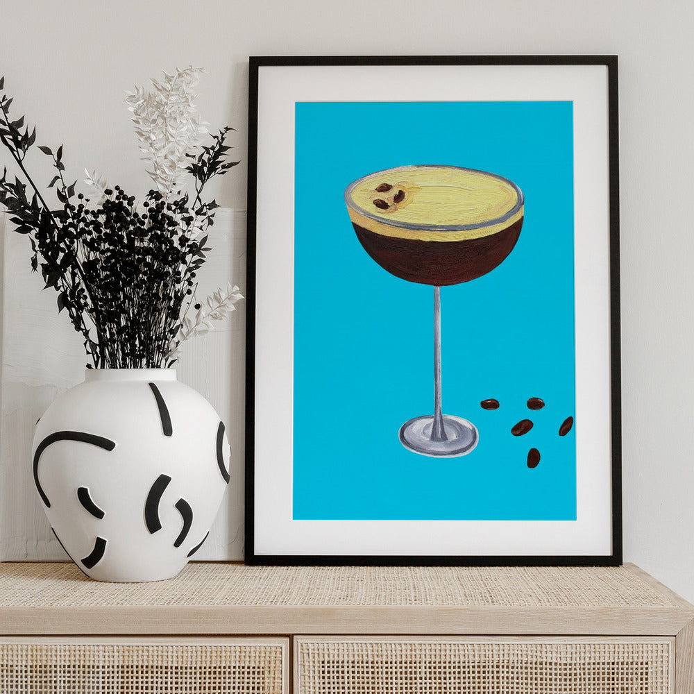 Espresso Martini Sky Blue - Art Print by Alice Straker