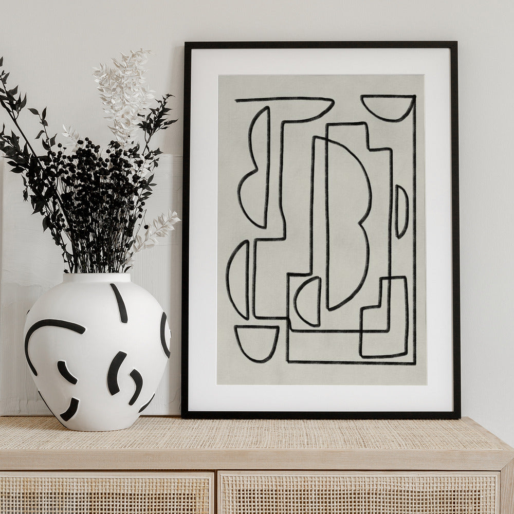 Abstract Line Art Sketch - Art Print by Little Dean