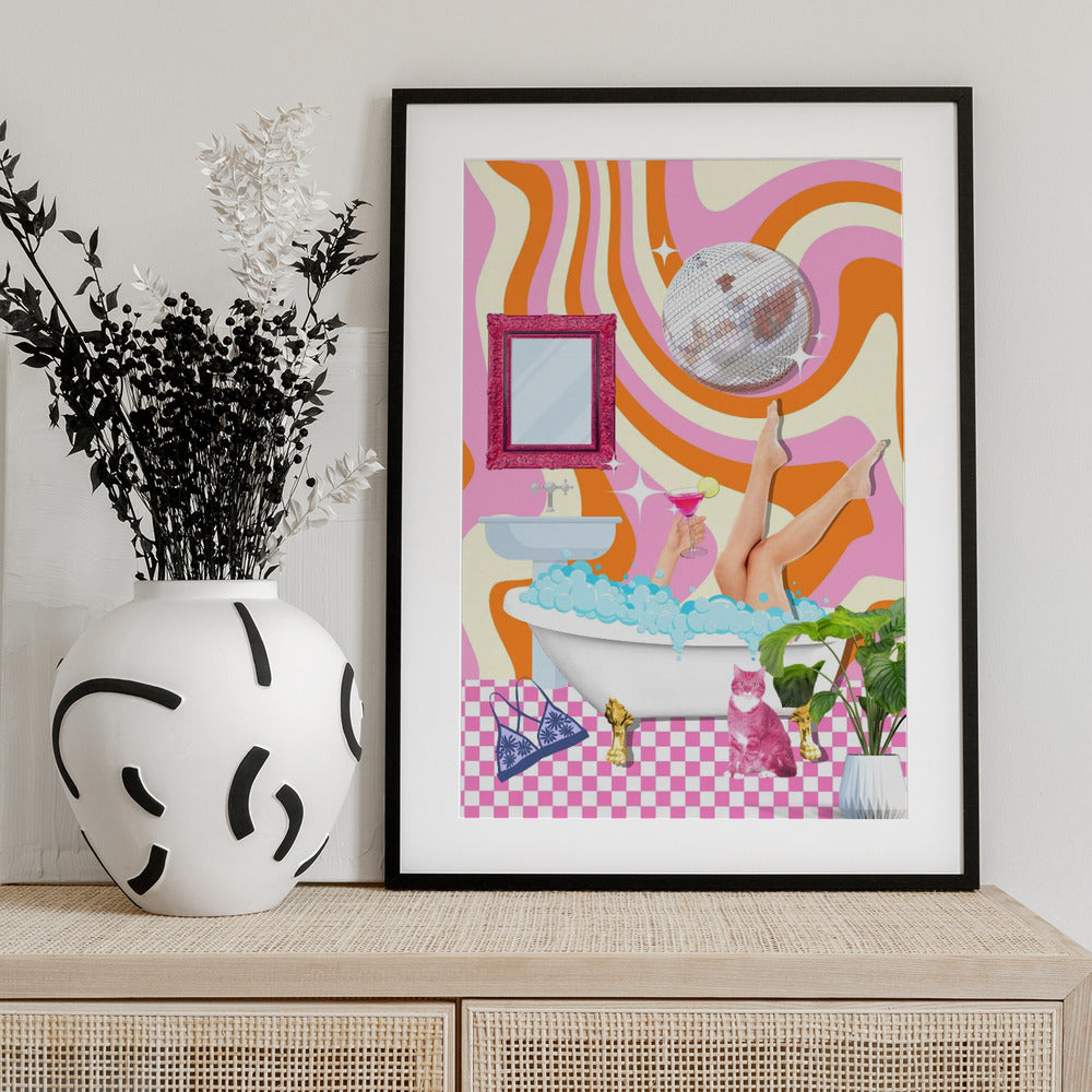 Groovy Bathtub Bliss - Art Print by Athene Fritsch