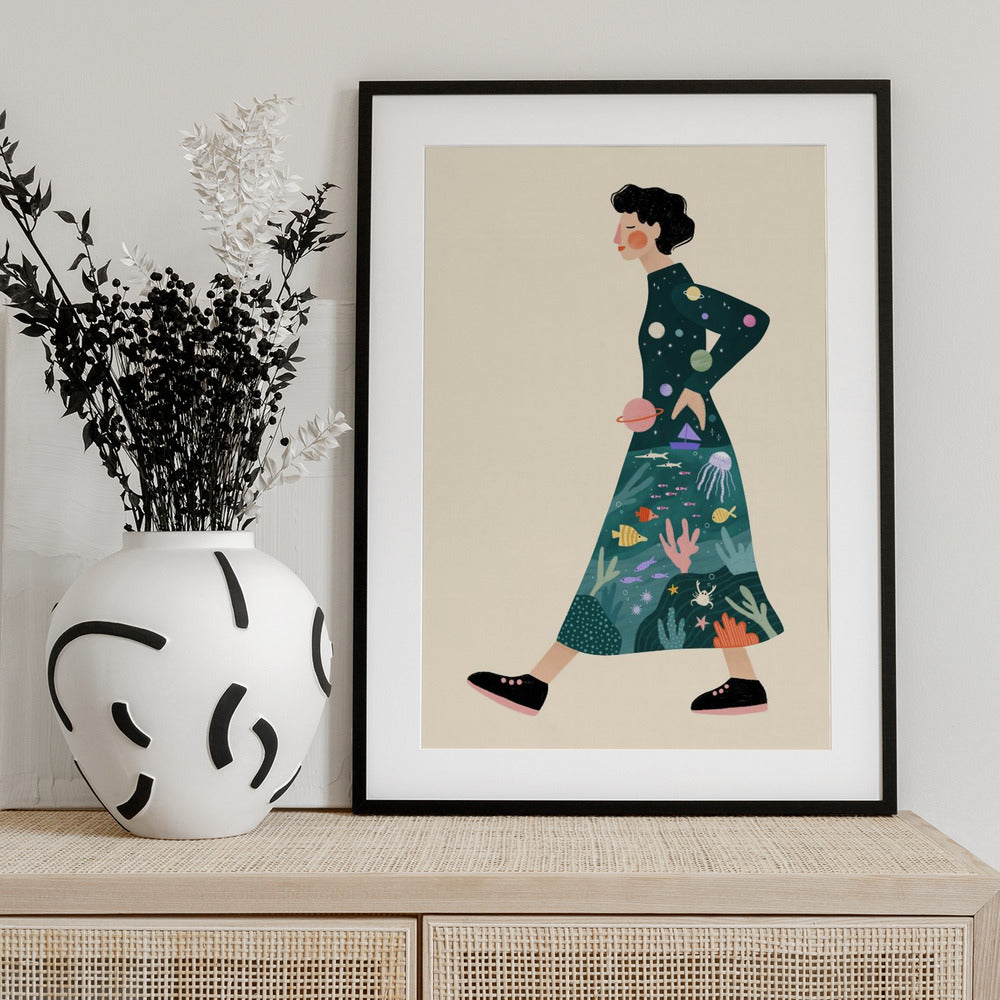 Cosmic Journey Dress - Art Print by Bea Müller
