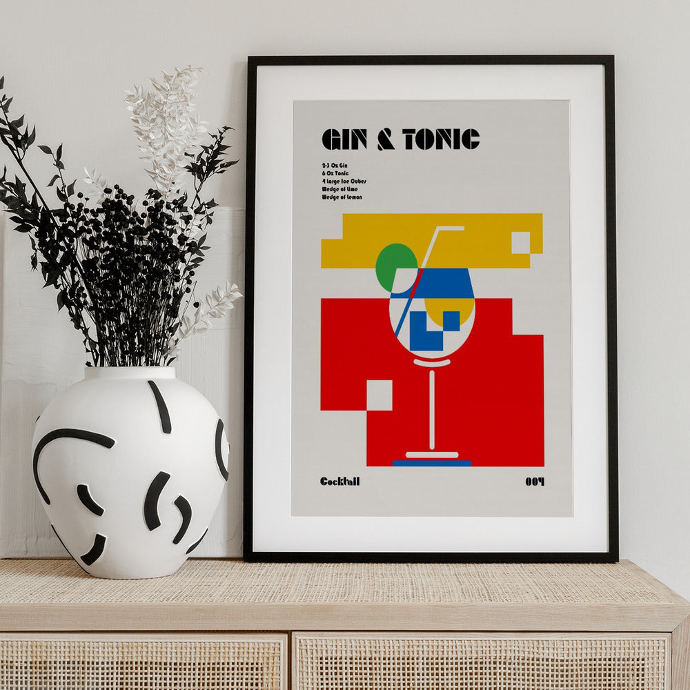 Gin and Tonic Bauhaus Cocktail - Art Print by Retrodrome