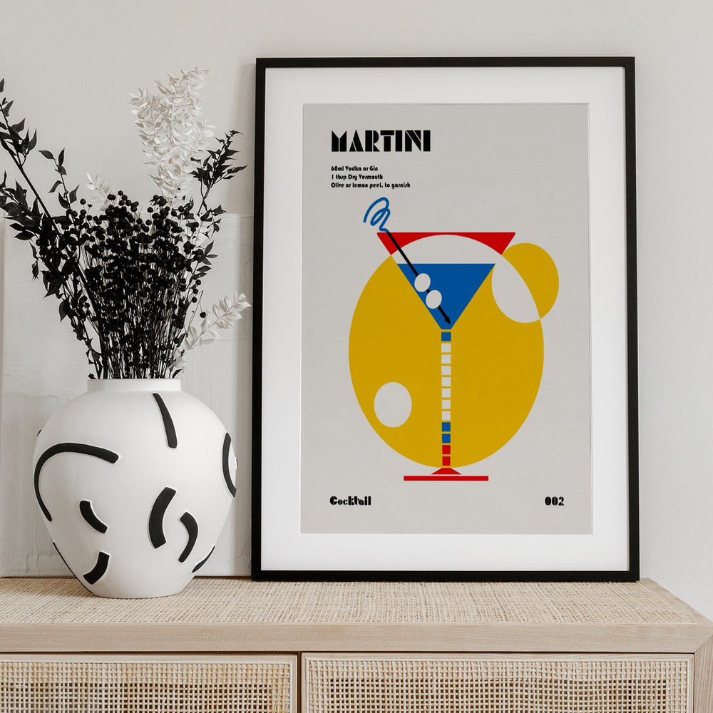 Martini Bauhaus Cocktail - Art Print by Retrodrome