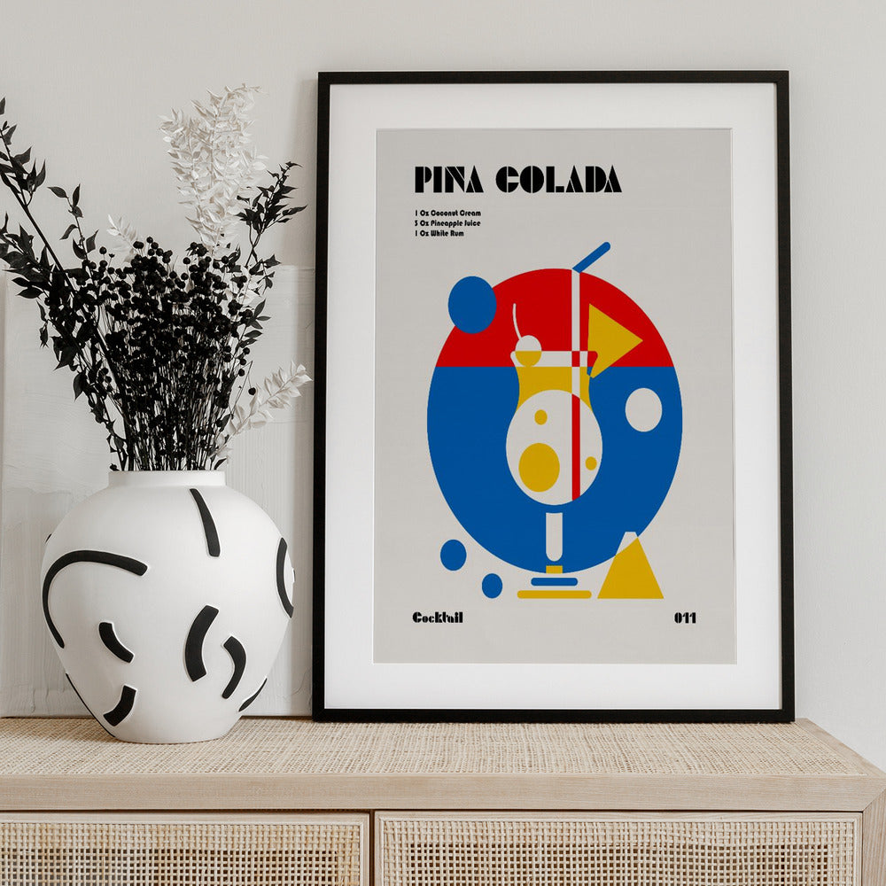 Pina Colada Bauhaus Cocktail - Art Print by Retrodrome