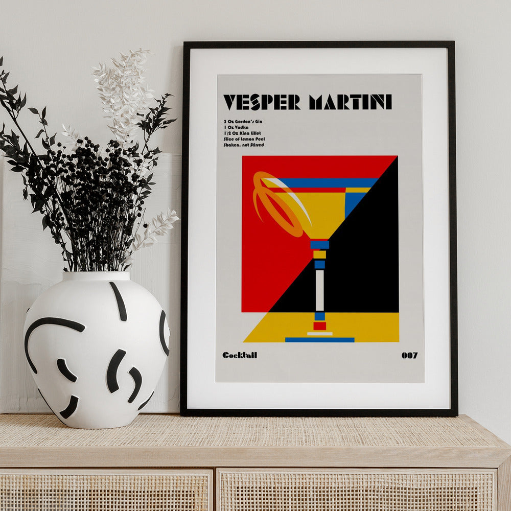 Vesper Martini Bauhaus Cocktail - Art Print by Retrodrome