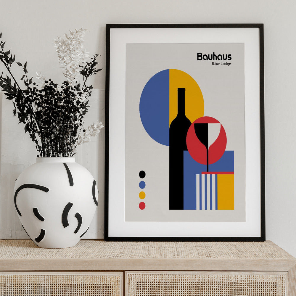 Bauhaus Wine Lodge - Art Print by Retrodrome