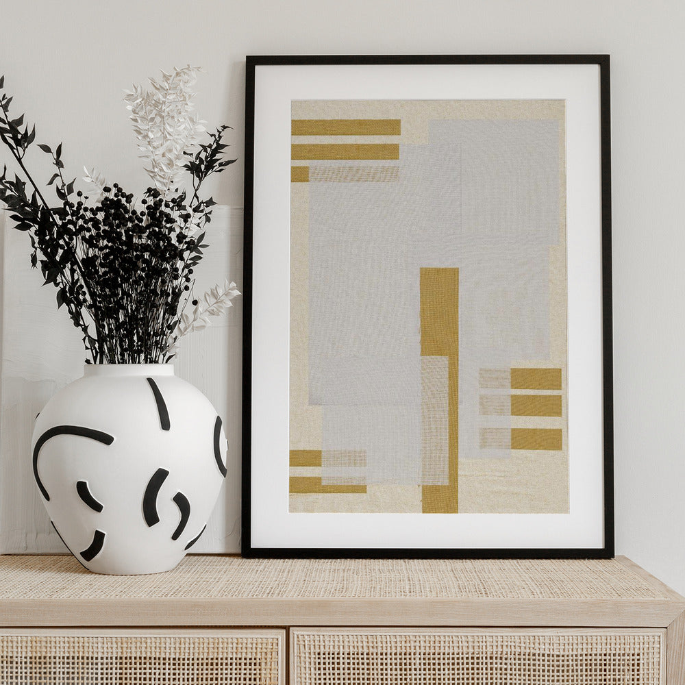 Golden Geometric Flow - Art Print by THE MIUUS STUDIO