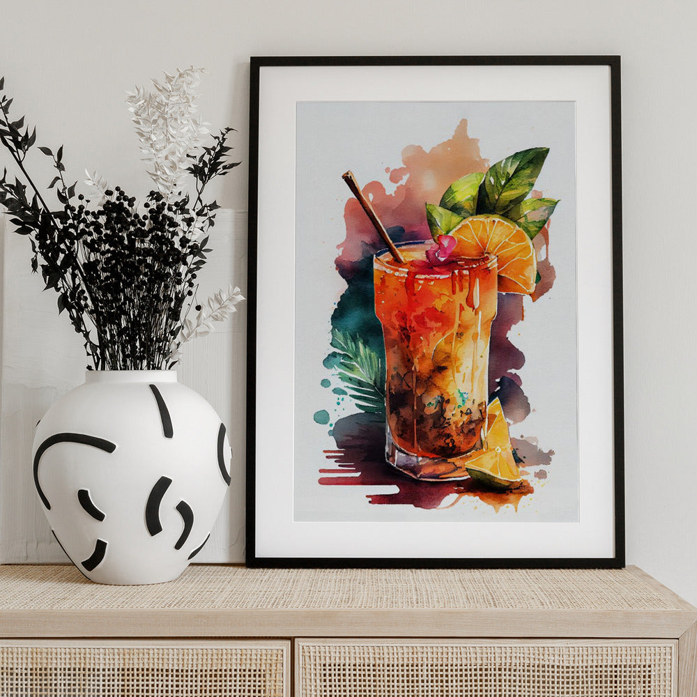 Drinks cocktail - Art Print by Justyna Jaszke