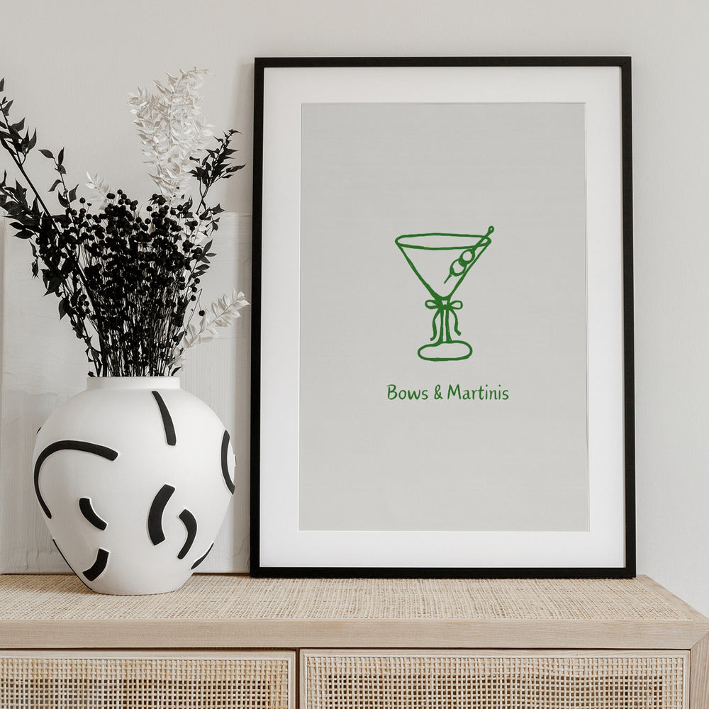 Green Bows and Martinis - Art Print by ART of living