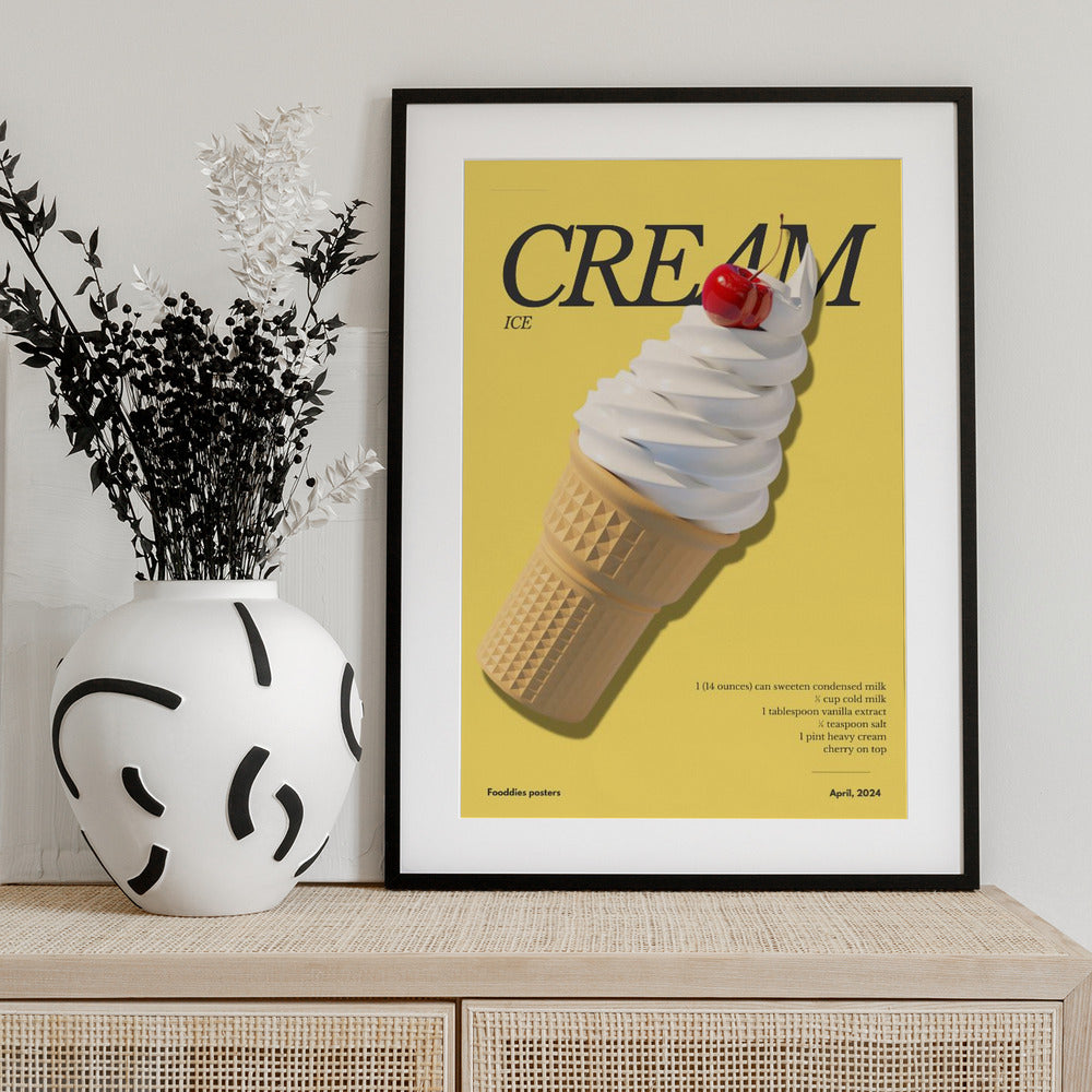 Cherry on Top Ice Cream - Art Print by Julia Ramiro