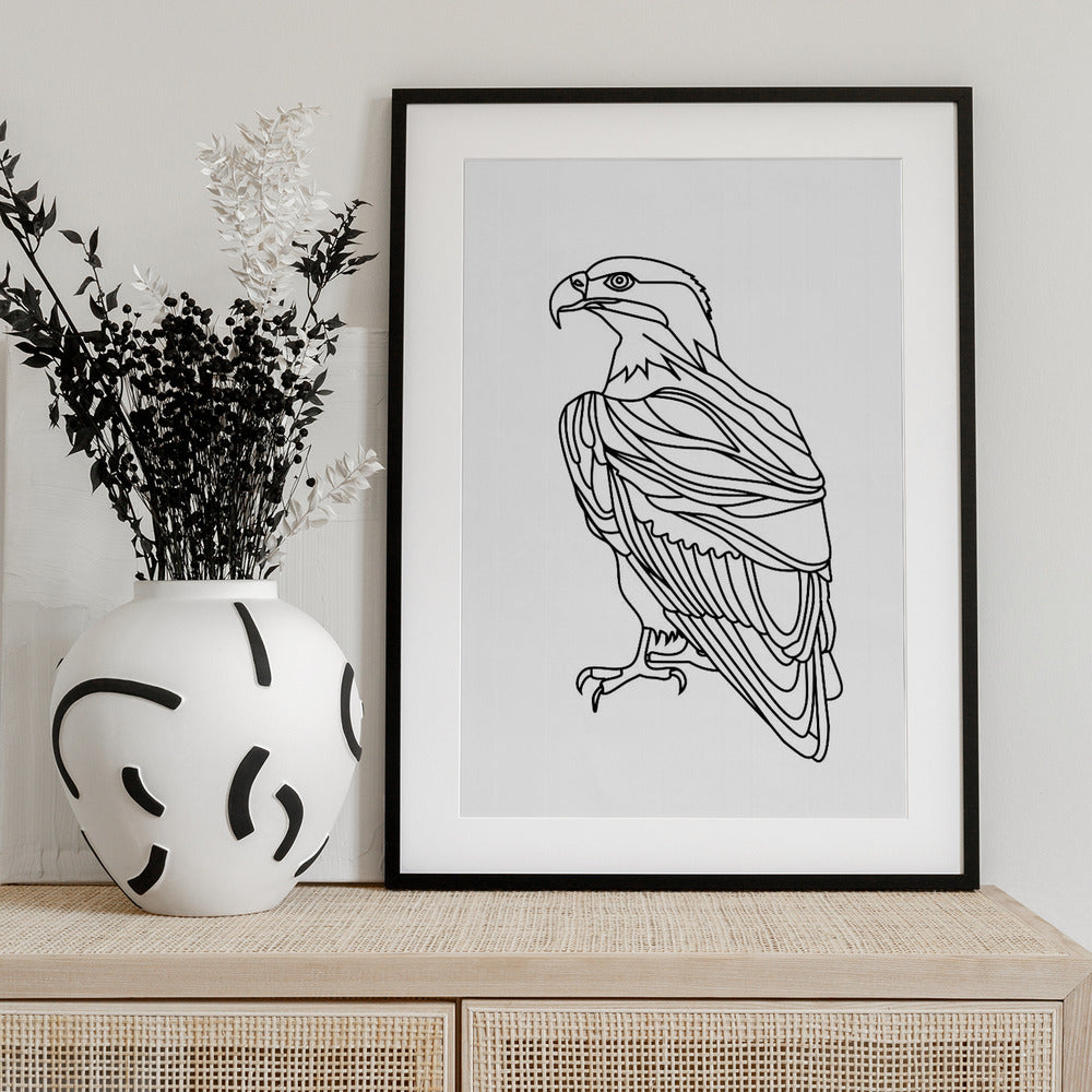 Line Eagle - Art Print by Justyna Jaszke