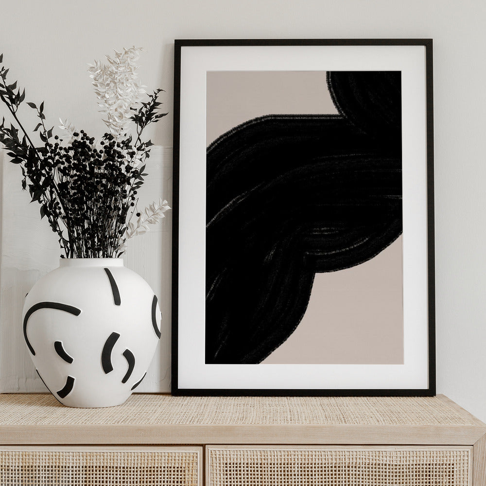 Black Wave Flow - Art Print by THE MIUUS STUDIO