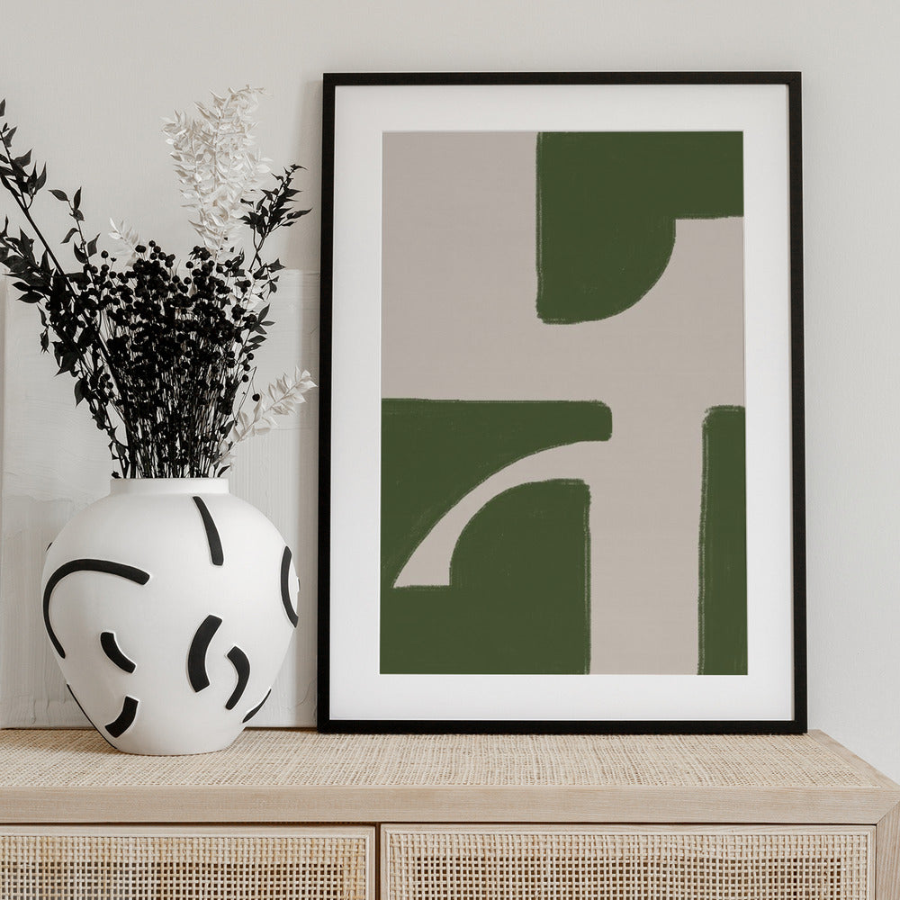 Green Geometric Flow - Art Print by THE MIUUS STUDIO