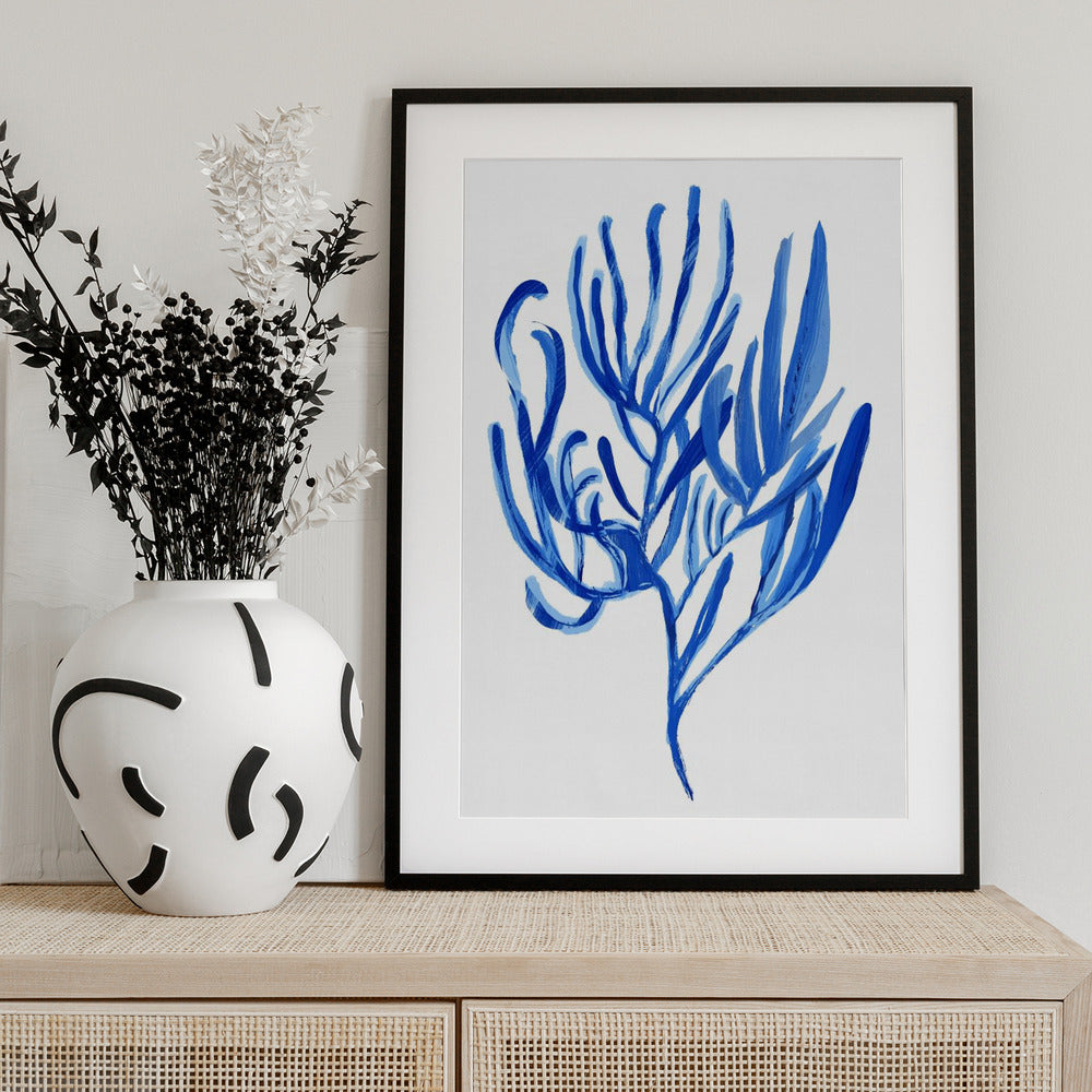 Blue Aquatic Plant Poster 4 - Art Print by cartissi