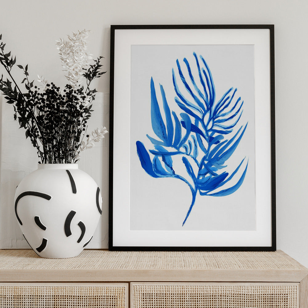 Blue Aquatic Plant Poster 6 - Art Print by cartissi