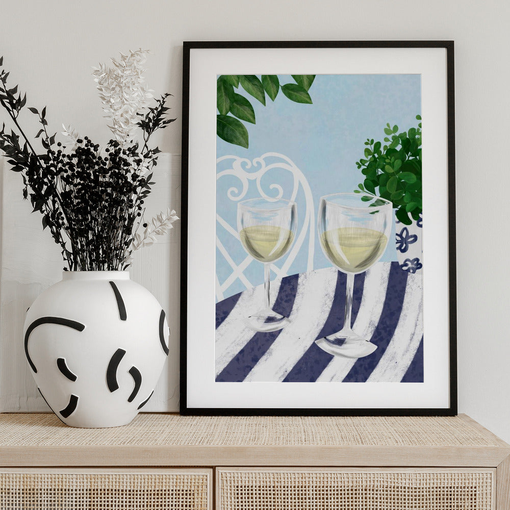White wine under the tree - Art Print by EMELIEmaria