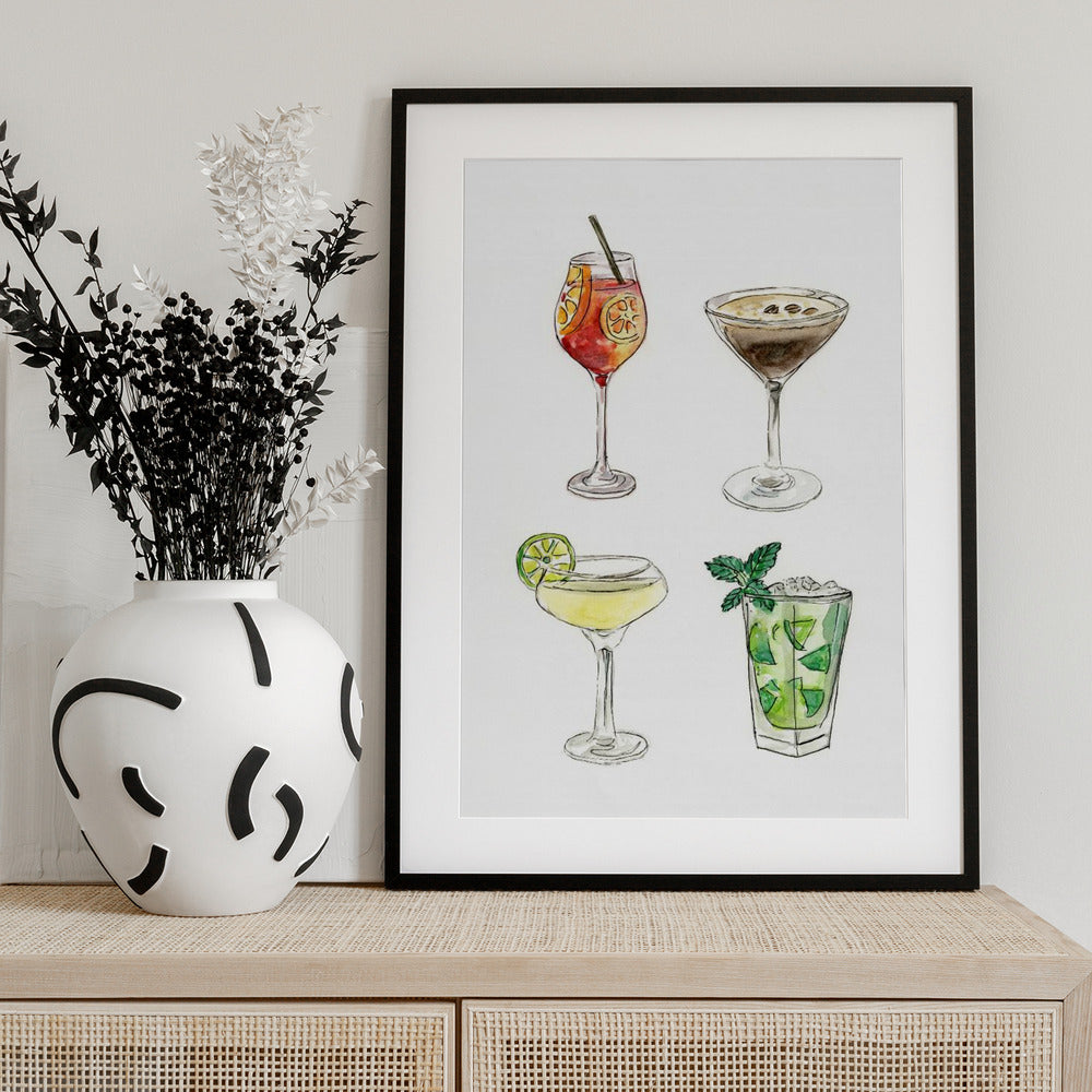 Cocktails - Art Print by Petra Lizde