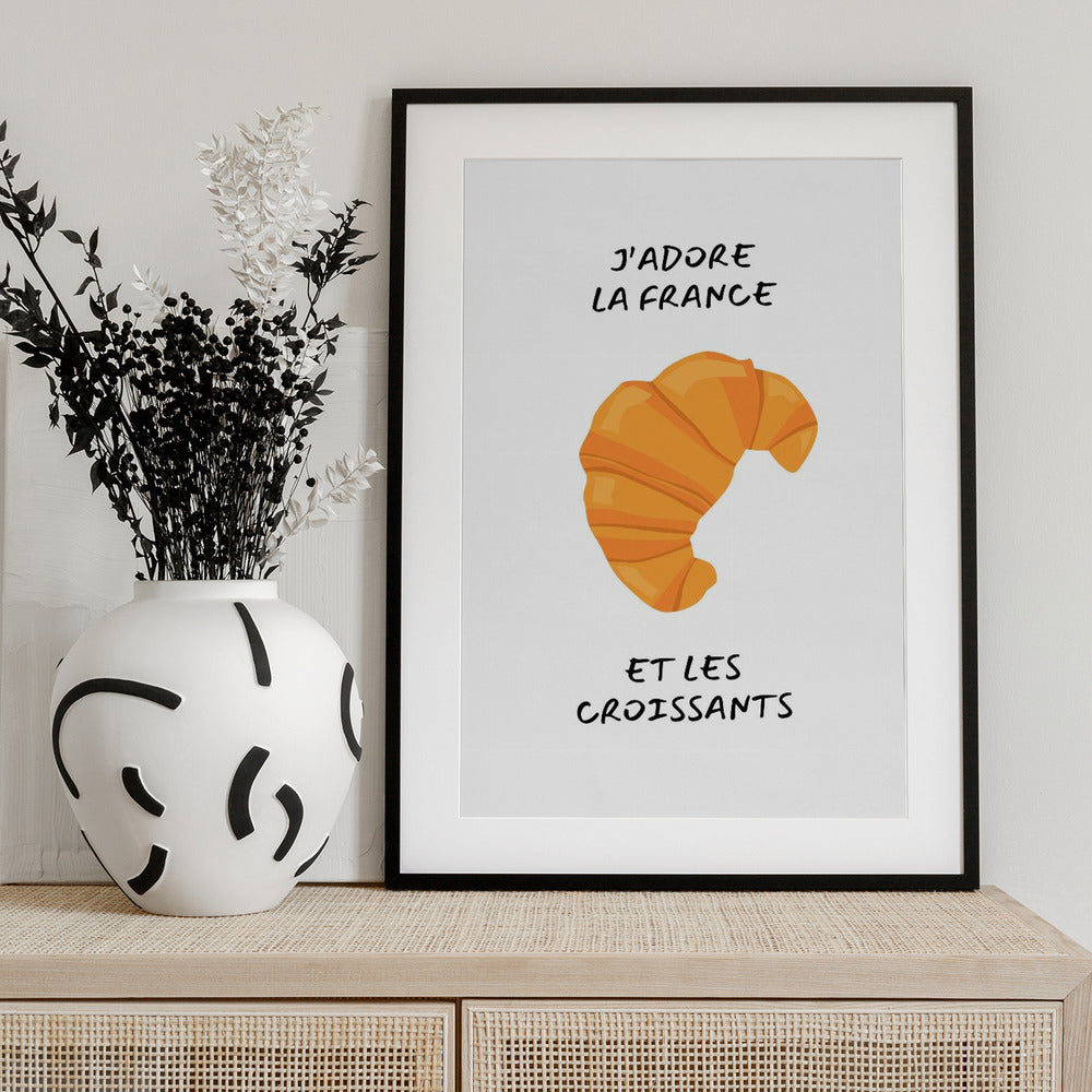 J´adore la france, Croissant - Art Print by Ohkimiko