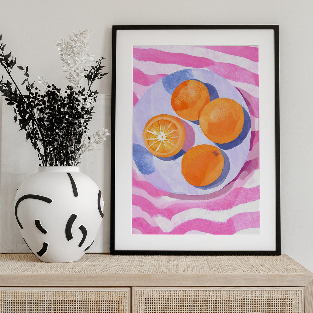 Orangen auf Teller - Art Print by Ohkimiko