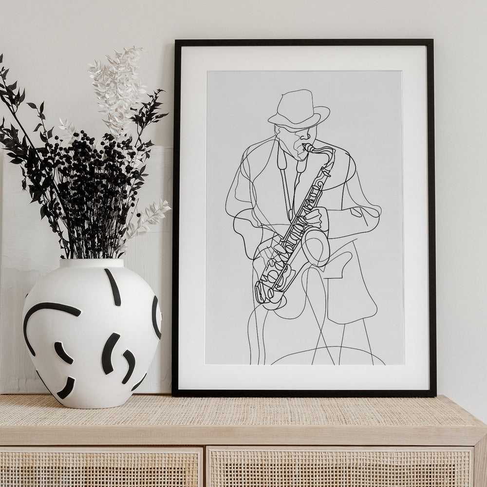 Line Art Musican 2 - Art Print by Justyna Jaszke