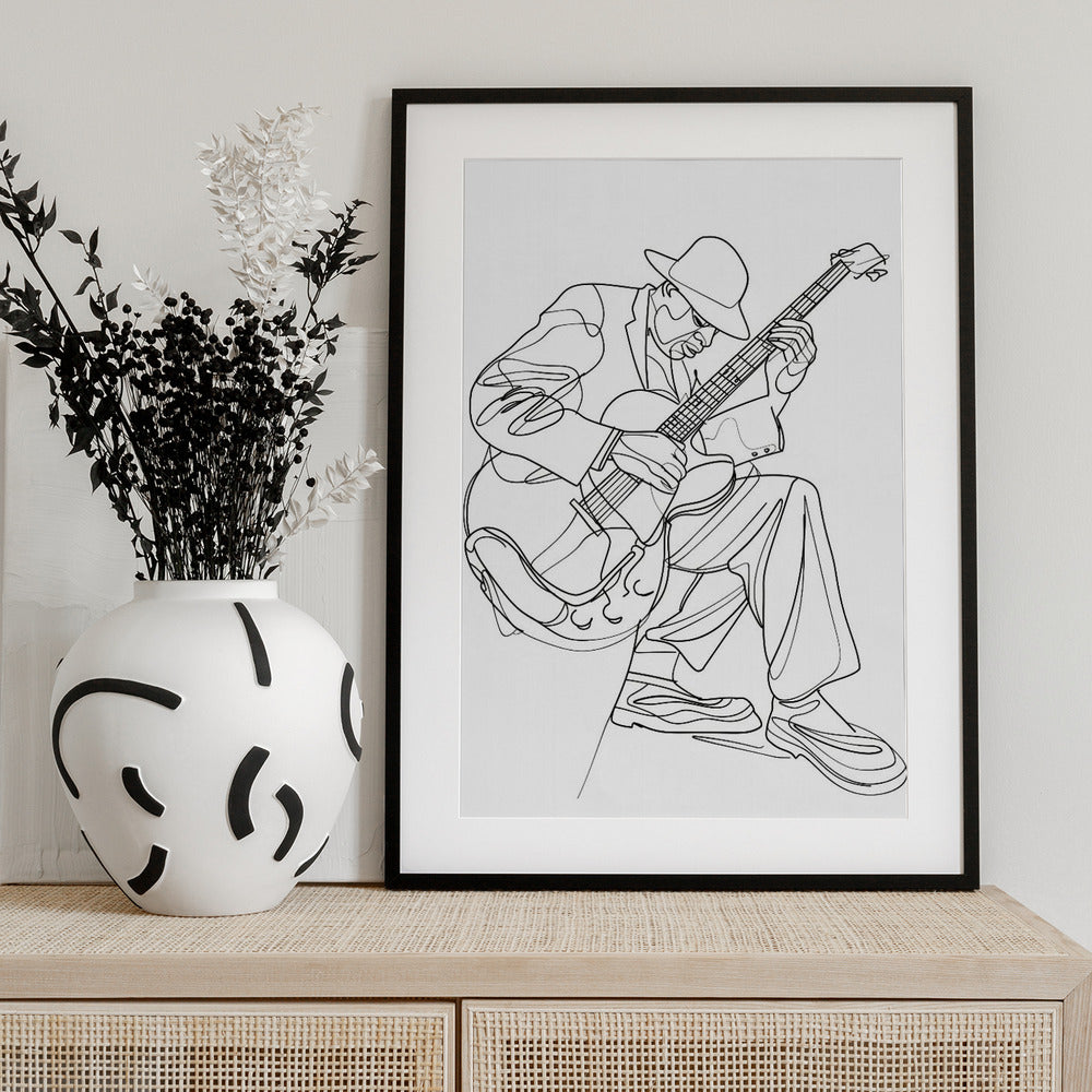 Line Art Musican 3 - Art Print by Justyna Jaszke
